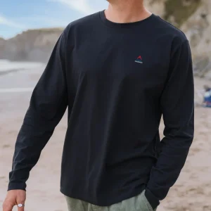 T-shirt manches longues en coton recyclé classique - Noir