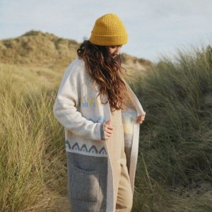 Cardigan Tricoté Recyclé en Ortie - Bouleau