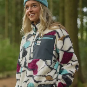 Ravi Polaire Sherpa Recyclé - Abstract Trails Off White