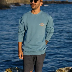 Sweatshirt en Coton Recyclé Oar - Bleu Provincial