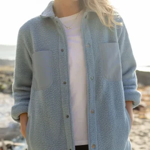 Chemise Oversize en Polaire Sherpa Recyclée Rappel - Denim Délavé
