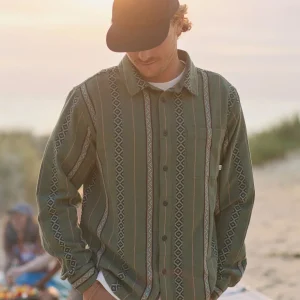 Chemise Jacquard Voyage - Rayure Vert Sauvage