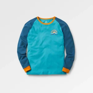 T-shirt à Manches Longues en Coton Recyclé Riser - Bleu Atlantique