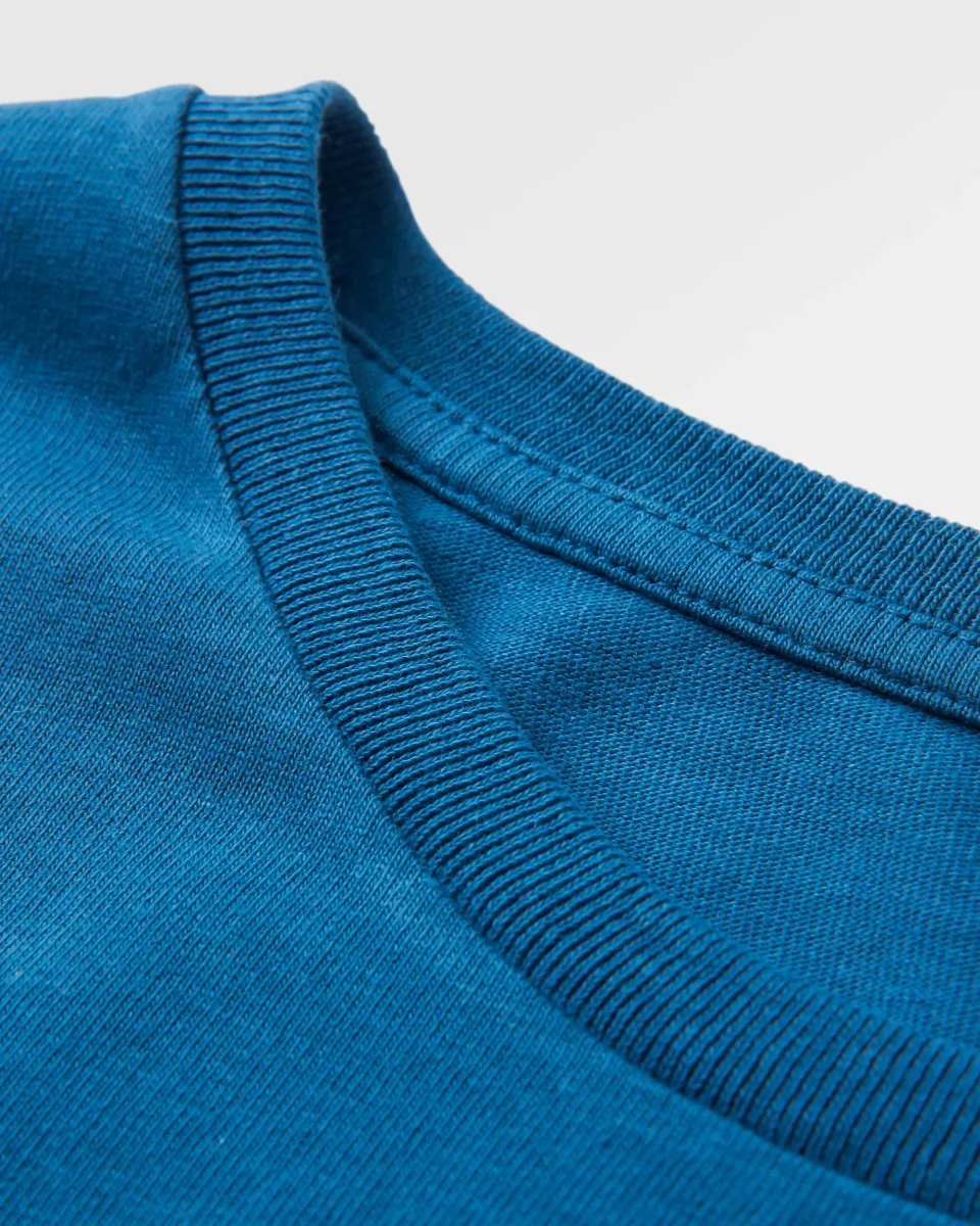 T-shirt manches longues en coton recyclé Waves & Trees - Tidal Blue – Image 7