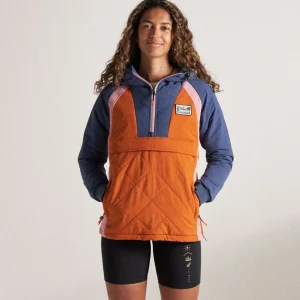 Anorak isolant recyclé des océans - denim foncé/orange coucher de soleil