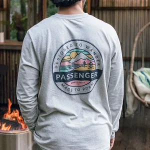 T-shirt à manches longues en coton bio Odyssey - gris chiné clair