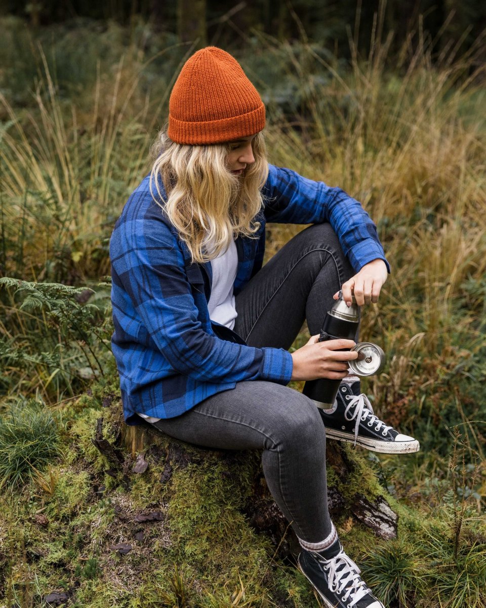 Chemise en coton bio à carreaux Harmony - Bleu Vrai – Image 6