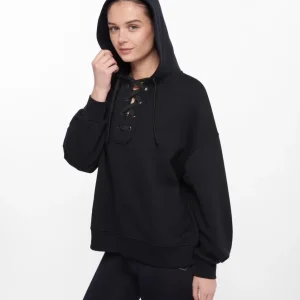 Sweat à capuche noir LUCY