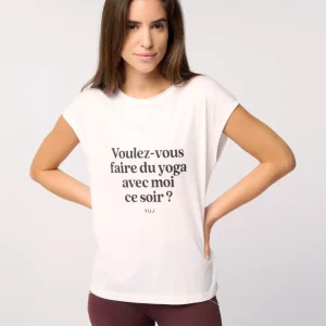 T-shirt en coton blanc "VOULEZ-VOUS ?"