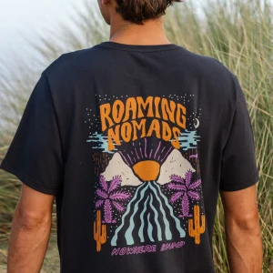 T-shirt en coton recyclé Roaming Nomads - Noir