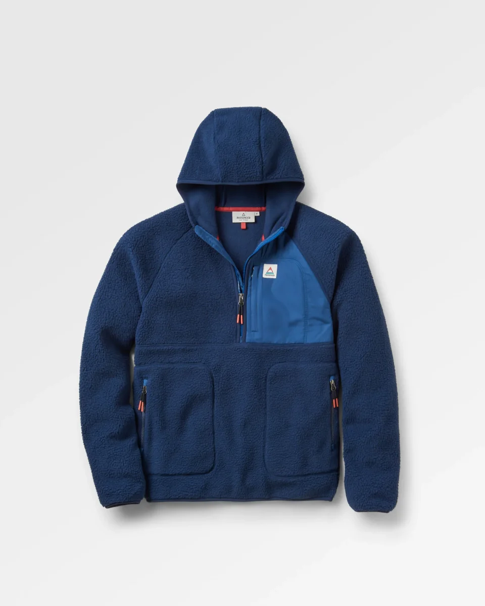 Polaire Recyclée en Sherpa à Fermeture Éclair 1/2 Ventura - Bleu Marine