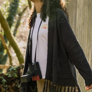 Cardigan en coton bio Palm - Noir