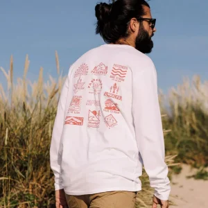 T-shirt à manches longues en coton recyclé Icon - Blanc