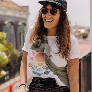 T-shirt en coton recyclé Sunray - Blanc