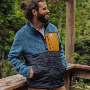 Polaire Doublée Recyclée en Sherpa Born Explorer - Bleu Acier