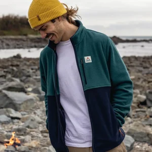 Ridge Full Zip Recycled Polar Fleece - Mediterranean/Deep Navy