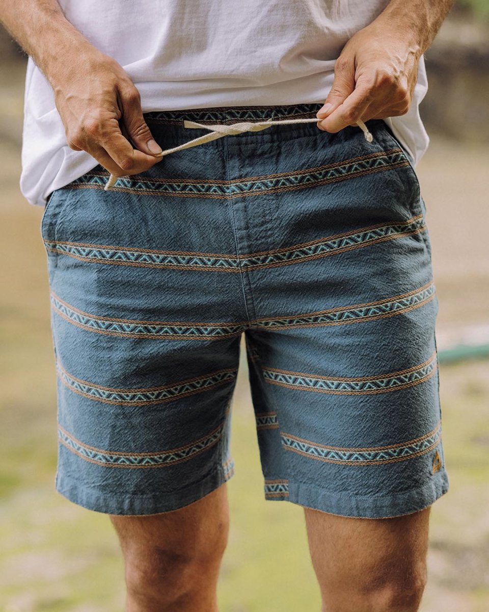 Shorts en Jacquard de Coton Bio Drifter - Rayures Géométriques Méditerranéennes – Image 4