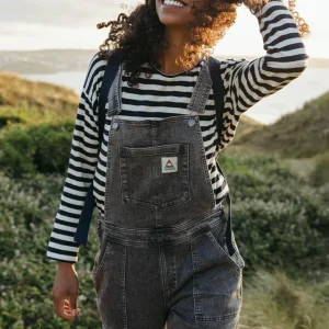 Salopettes en coton bio Roamist - Denim noir délavé