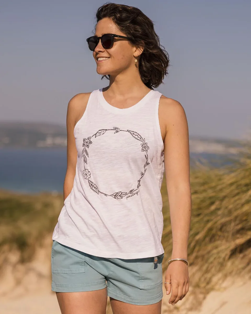 Gilet en Coton Recyclé Daisy Chain - Blanc