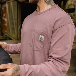 T-shirt à Manches Longues Coupe Décontractée Recyclé Heritage - Grape