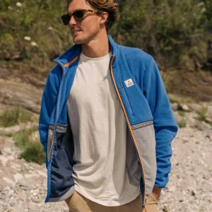 Ridge Full Zip Recycled Polar Fleece - True Blue/Grey Marl