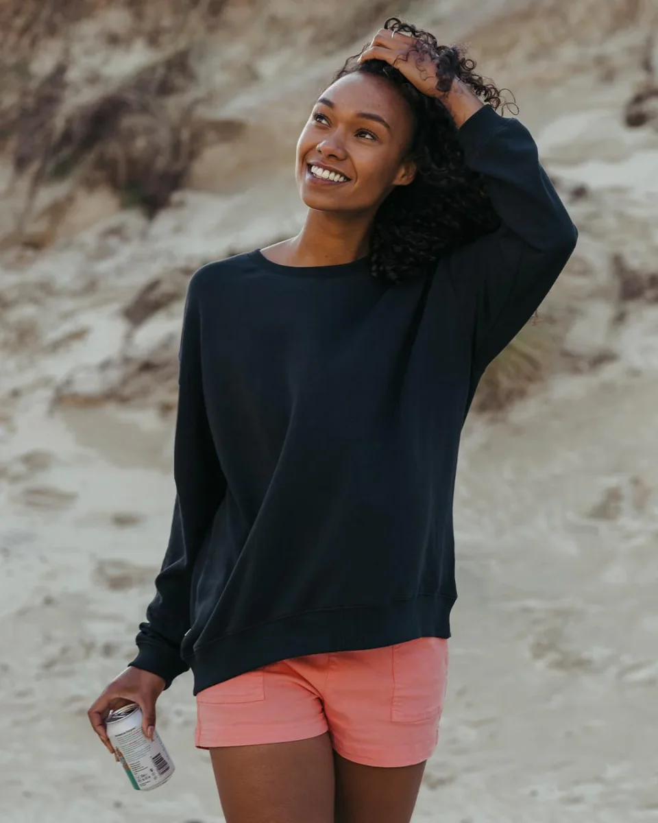 Sweatshirt Oversize en Coton Recyclé Chica - Noir – Image 3