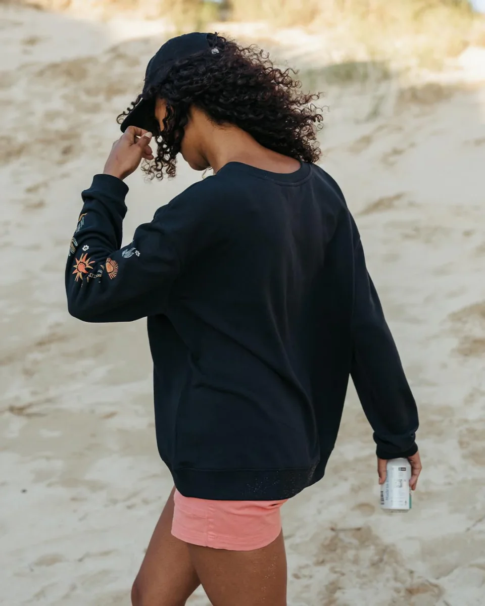 Sweatshirt Oversize en Coton Recyclé Chica - Noir – Image 4