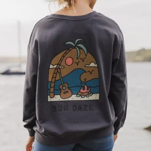 Sweatshirt en coton recyclé Sundaze - Charcoal