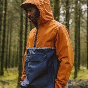 Veste résistante à l'eau recyclée Flow 1/2 Zip - Glazed Ginger/Deep Navy