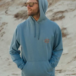 Hoodie en coton recyclé Oar - Bleu Provincial