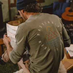 T-shirt manches longues recyclé Escapism - Olive poussiéreux