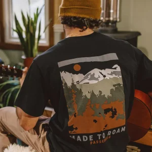 T-shirt en coton recyclé Open Road - Noir