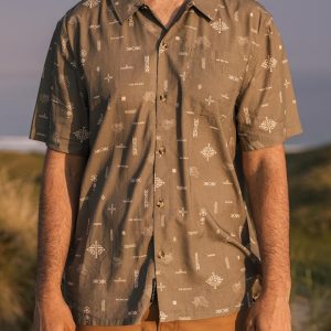 Chemise à Manches Courtes en Coton Bio Cove - Olive Made To Roam