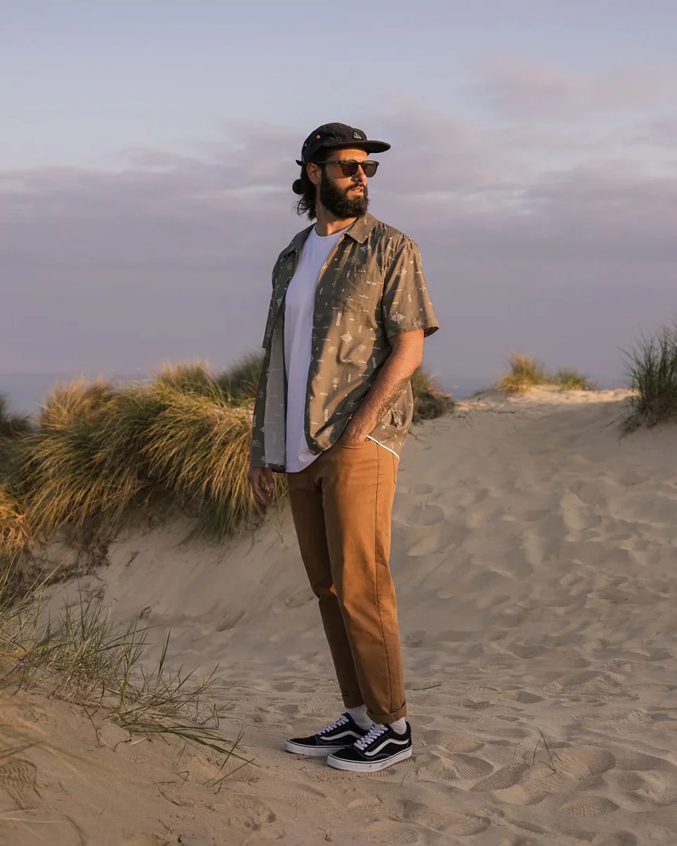 Chemise à Manches Courtes en Coton Bio Cove - Olive Made To Roam – Image 8