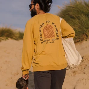 Sweatshirt en coton recyclé Sundown - Or Moutarde