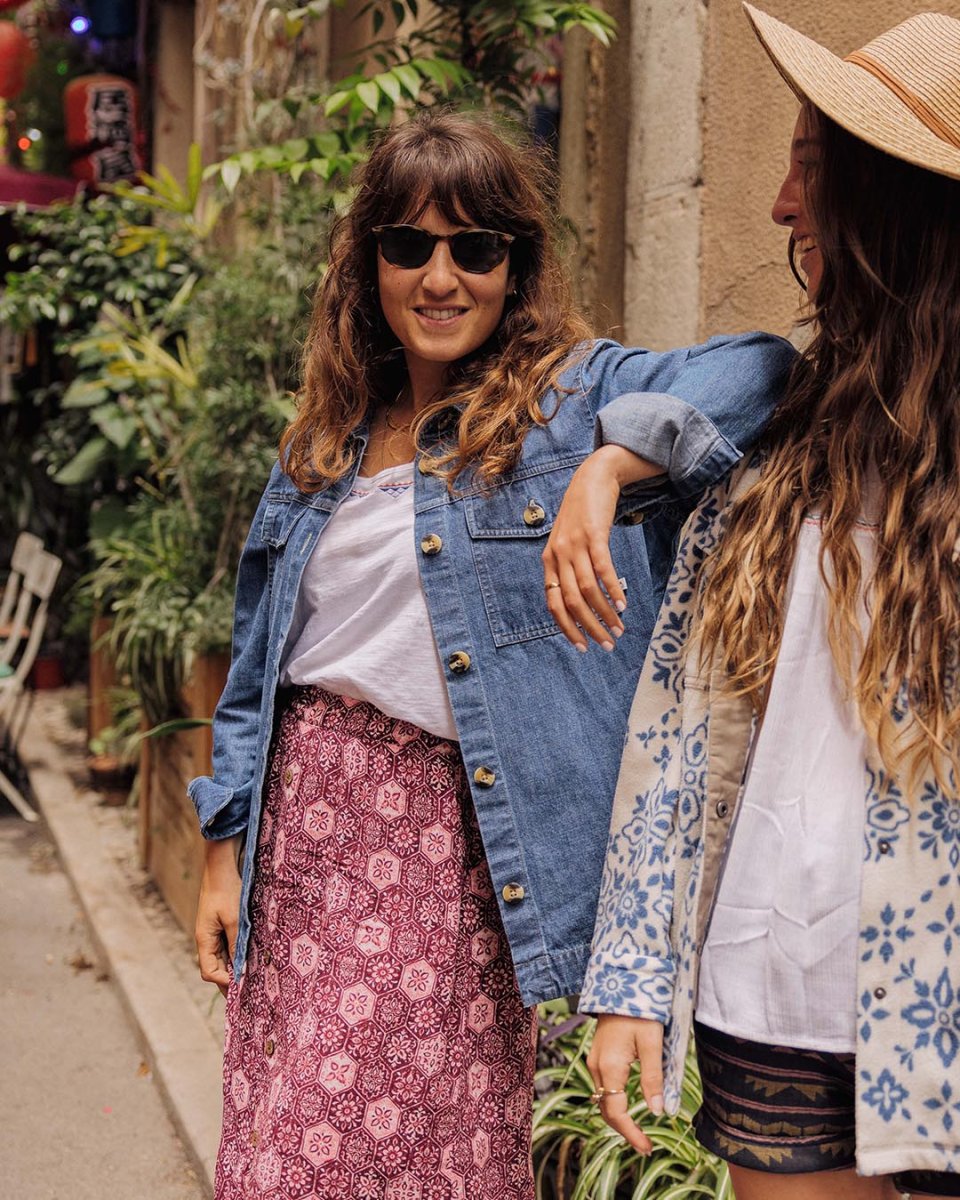 Chemise en coton bio à manches longues Coral - Denim délavé – Image 3