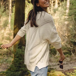 Pull bio oversize tricoté - Blanc cassé