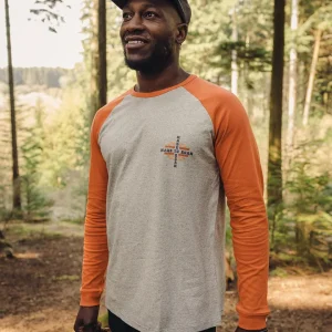 T-shirt à Manches Longues en Coton Recyclé Oar - Orange Brûlé