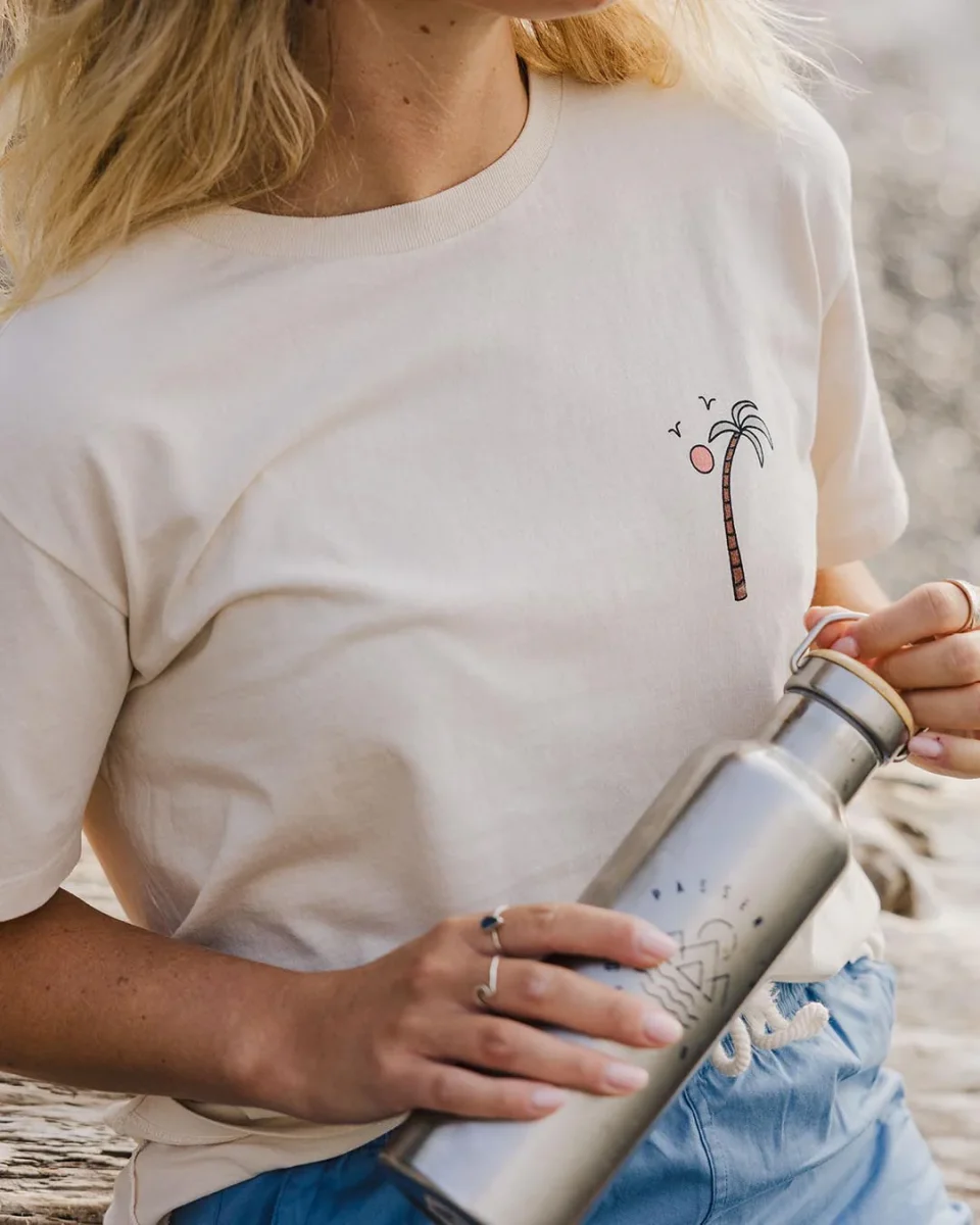 T-shirt Oversize Sundaze en Coton Recyclé - Bouleau – Image 2