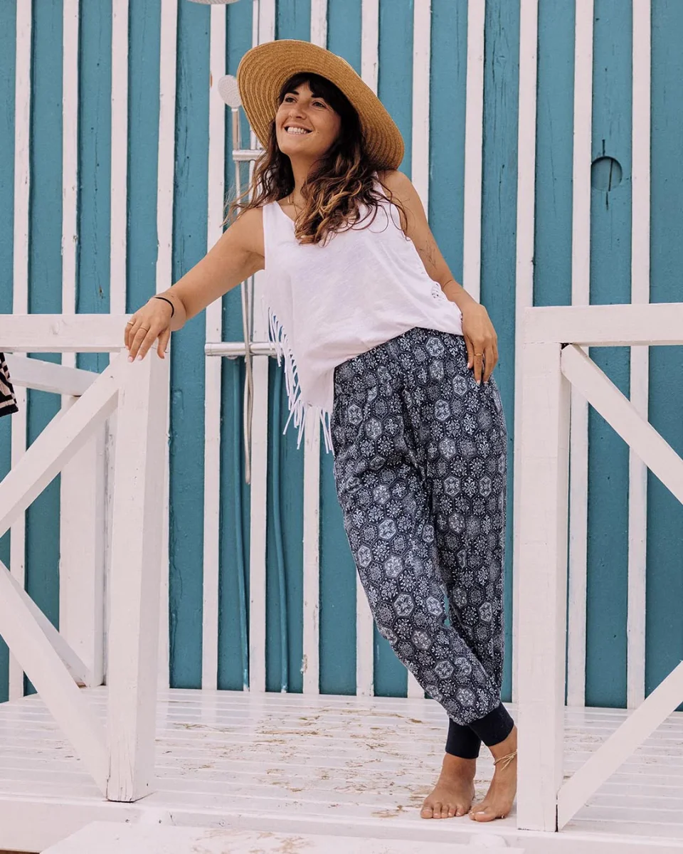 Gilet à Franges en Coton Recyclé Poppy - Blanc – Image 3