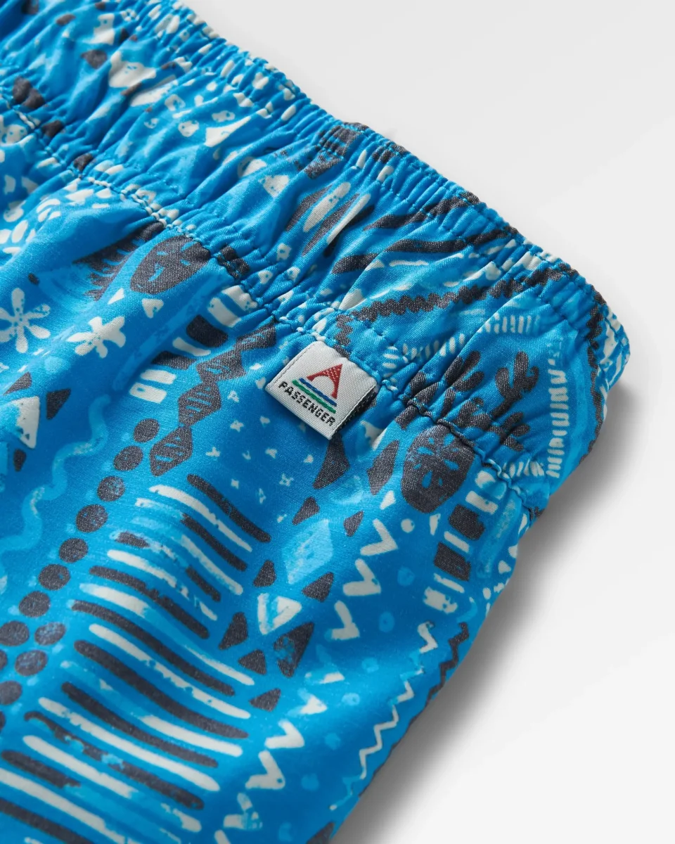 Short polyvalent recyclé Way Out - Patchwork vintage bleu piscine – Image 7