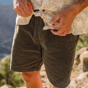 Short en Coton Côtelé Drifter - Olive Poussiéreux