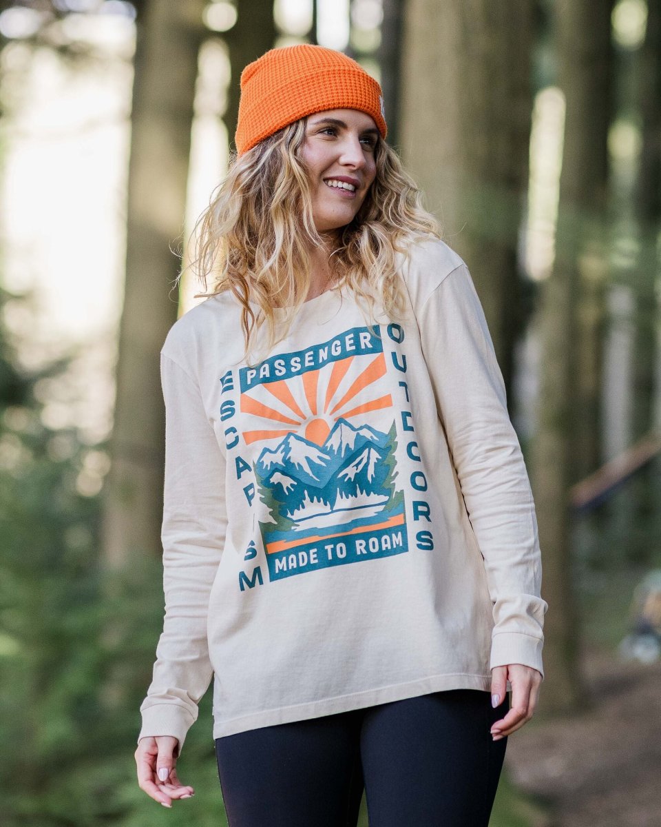 T-shirt manches longues en coton recyclé oversize Solitude - Birch – Image 4