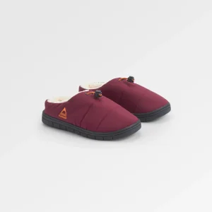 Chaussons doublés polaire pour femme - bordeaux
