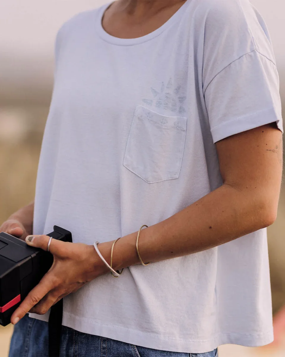 T-shirt en Coton Recyclé Mindful - Bleu Pâle – Image 4