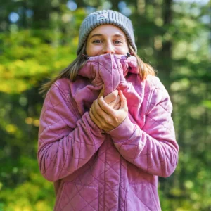 Hoodie matelassé recyclé Clementine à boutons-pression - Mauve Haze