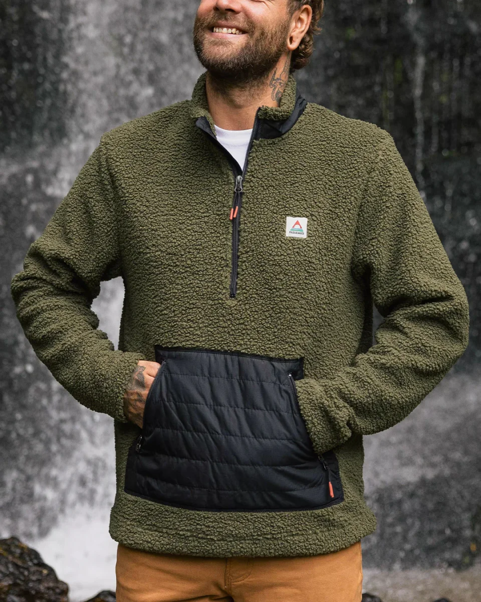 Veste Sherpa en polaire recyclée Oceanside - Kaki