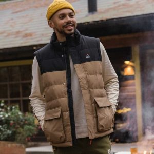 Gilet matelassé recyclé Baltic - caramel/noir