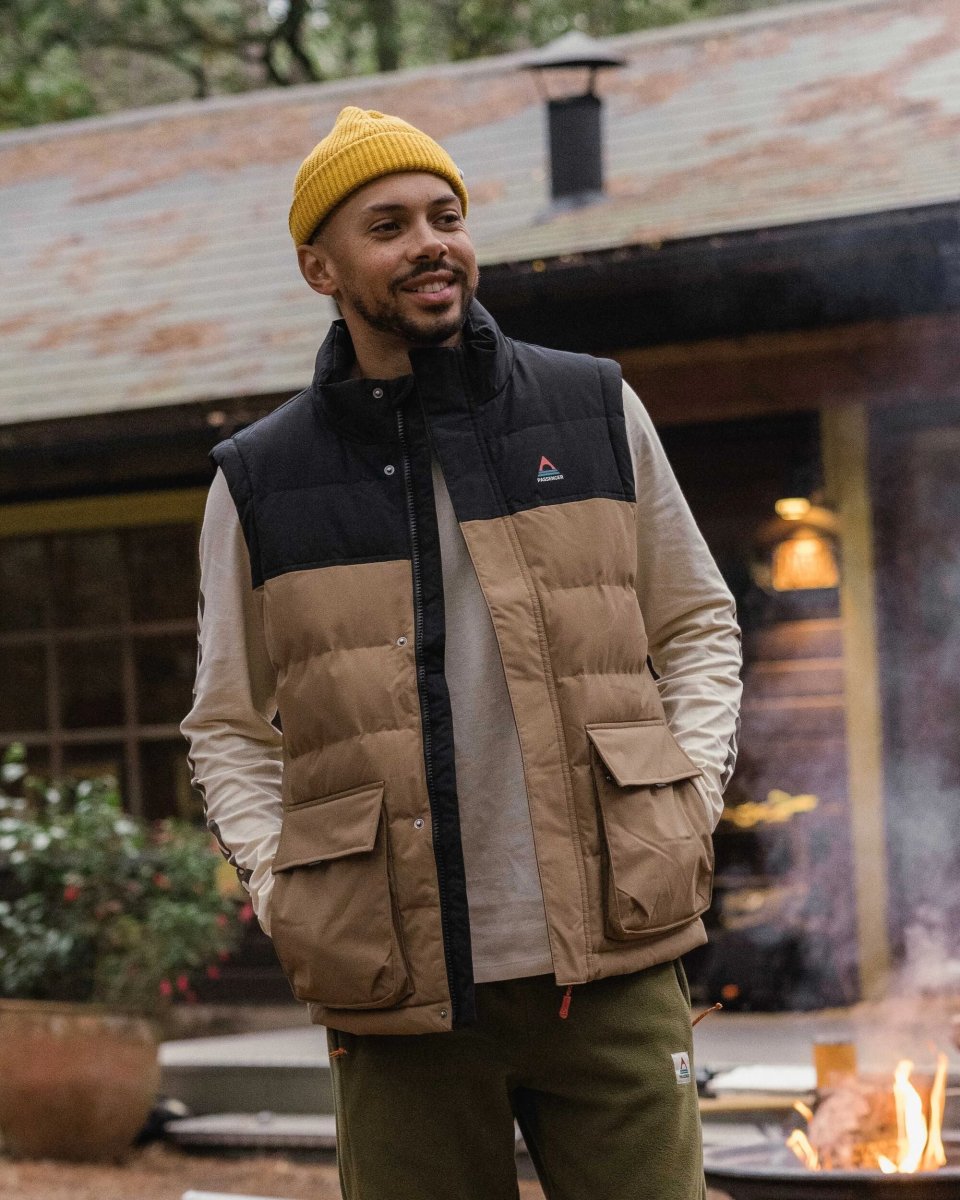 Gilet matelassé recyclé Baltic - caramel/noir