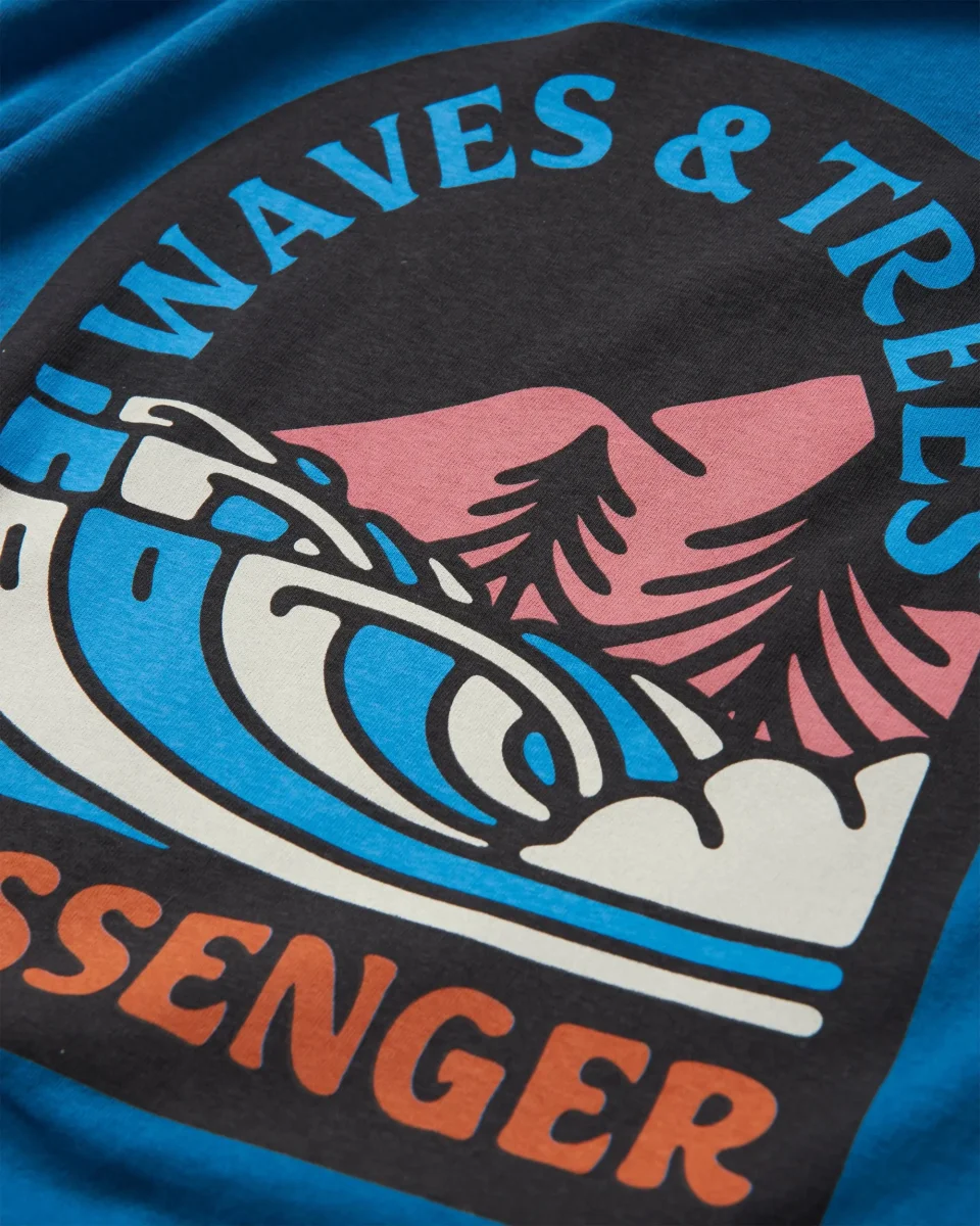 T-shirt manches longues en coton recyclé Waves & Trees - Tidal Blue – Image 8